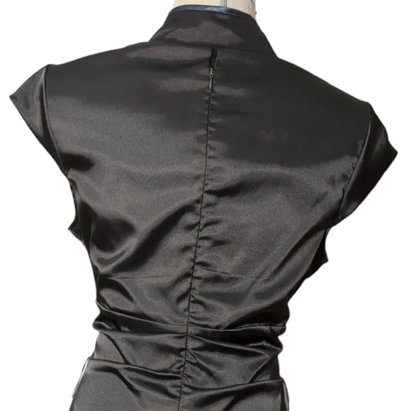 LE CHATEAU Gorgeous Black Satin Ruffles Cocktails Formal Dress Size L - Picture 8 of 10